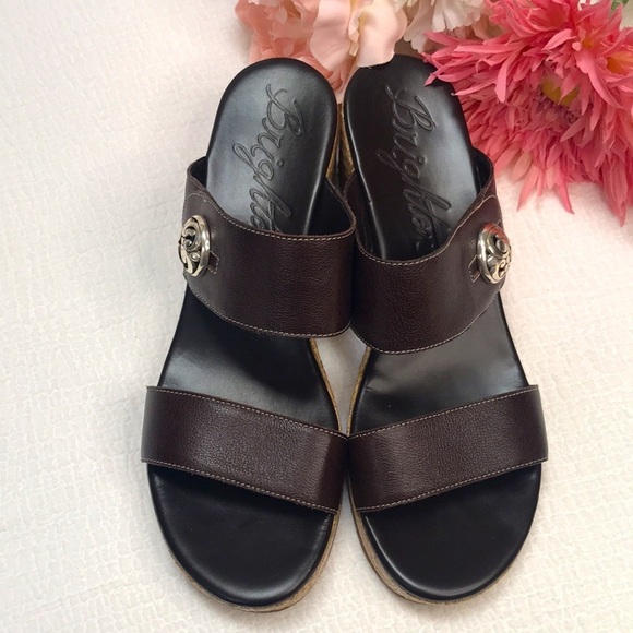 Brighton Hudson Brown Slip-on Wedge Size 9.5 - Picture 2 of 7